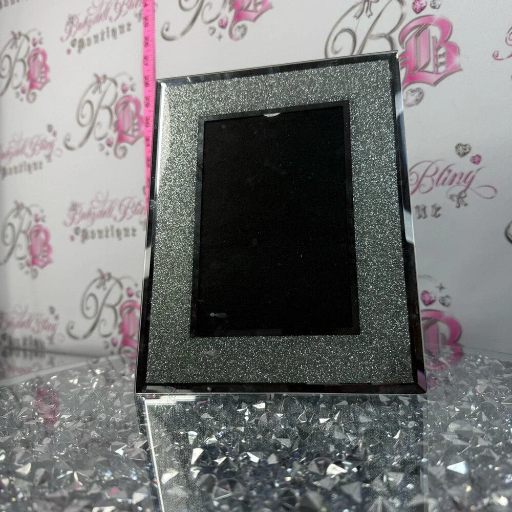 Picture frame sparkly silver Glitter Accent Picture Frame - Black and Silver